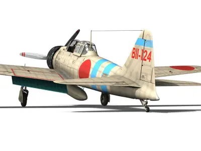 Mitsubishi A6M2 Zero - Carrier Hiryu 3D model