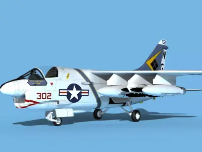 Chance Vought A-7C Corsair II V22 USN 3D model