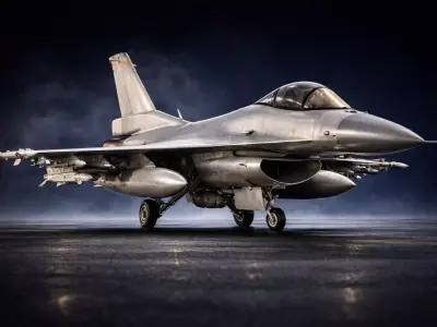 Modern Single Engine Tactical Fighter Jet Model 3D model