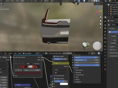 The exterior of a car in 2D Free low-poly 3D model