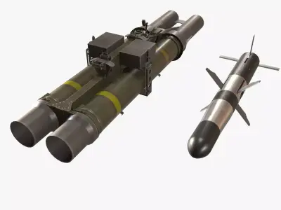 Missile Launcher BGM-71D TOW-2 X2 3D model