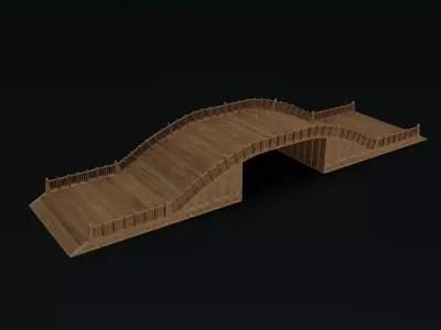 Old Wooden Bridge 3D model