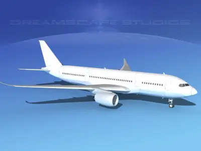 Airbus A350-800 Unmarked 1 3D model