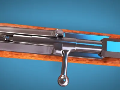 Dreyse Needle Gun Bolt Action Rifle LowPoly Firearm 3D Model Low-poly 3D model