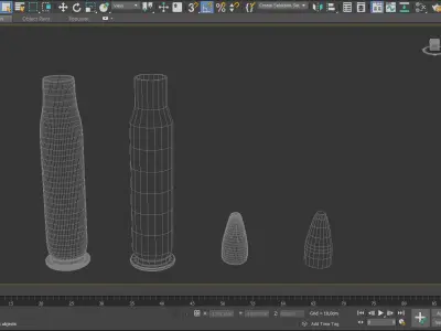 3D 556 Rifle Ammo Model With Textures Low Poly And High Poly Low-poly 3D model