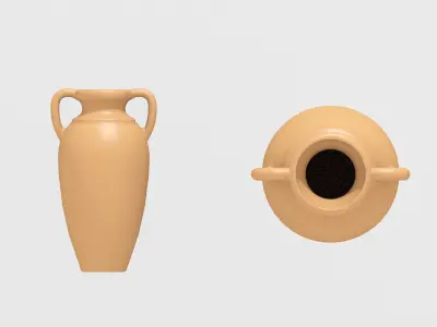 Amphora tan vase and vase Free 3D model