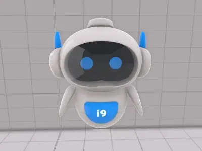 Robot cartoon Low-poly 3D model