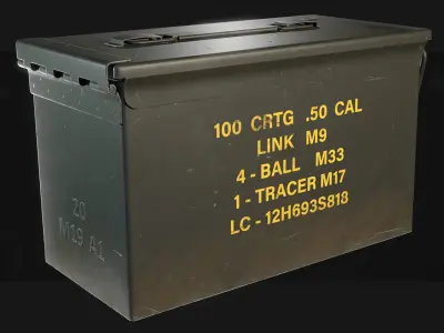 50 Cal Ammo Box Low-poly 3D model