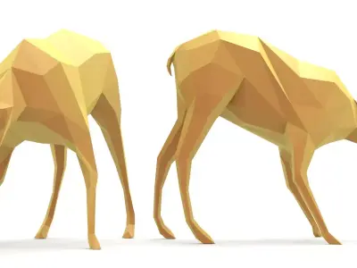 Polygonal female impala Free 3D model