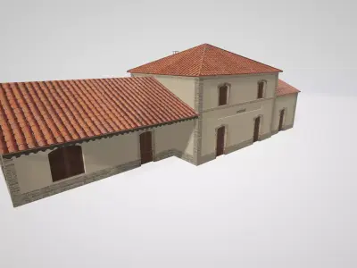 Anghiari railway station Low-poly 3D model