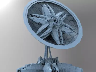 Alien Satellite Dish Base Planet array 3D model