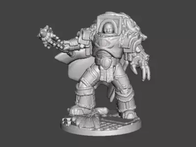 6MM SCALE HERETIC WARLORD MINIATURE MODEL SCIFI OR FANTASY GAMES 3D print model