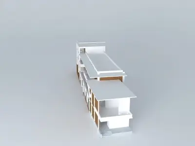 A modern contemporary building 3D model