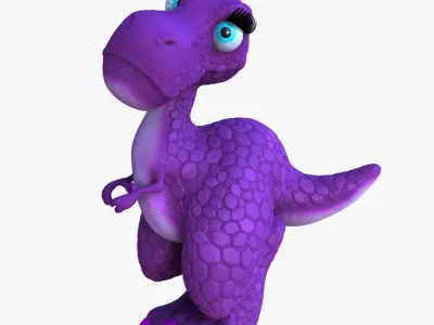 Larry and Lizzy Dinosaur Rigged 3D model
