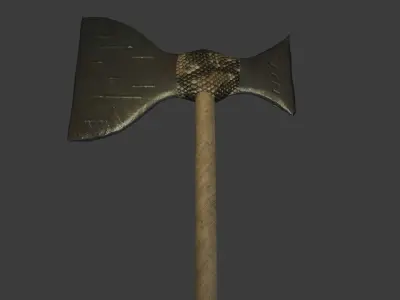 high Details Low-Poly axe - 1000 Polygons Low-poly 3D model
