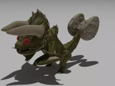 Diablos Plushy from Monster Hunter Series Low-poly 3D model