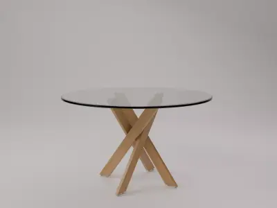 Round modern Glass Table Free 3D model