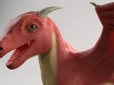 Baby Dragon Low-poly 3D model