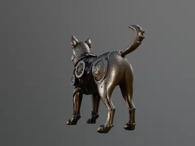steampunk dog 3D model