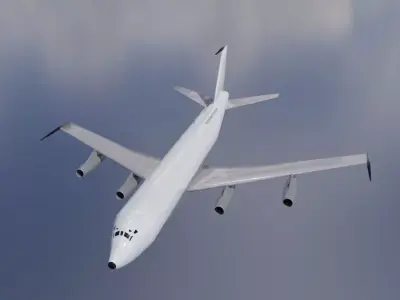 EC-135T Electronic Tanker Style Jet - Custom 1950s Aircraft Low-poly 3D model
