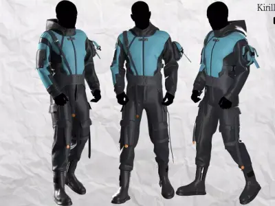 Sci fi Outfit Male Marvelous designer Clo3d OBJ mtl FBX ZPRJ  3D model
