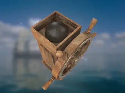 Ship steering wheel Ship Wheel Low-poly 3D model