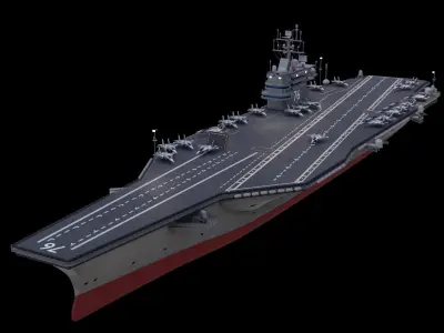 Aircraft Carrier Low-poly 3D model