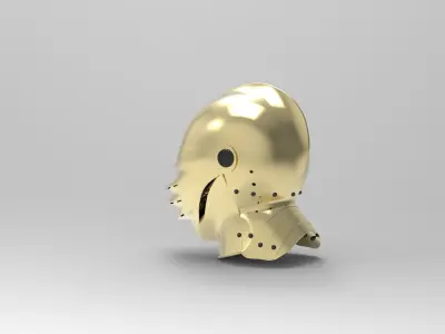 German Close Helmet - Maximilian - Mantelhelm 3D model