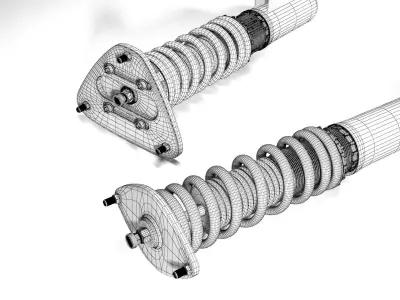 BC Racing Coilover 3D 3D model