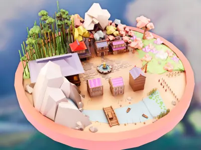 Japan Low-poly 3D model
