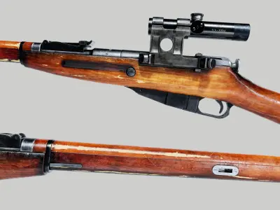 Mosin Nagant Low-poly 3D model