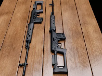 SVD rifle Low-poly 3D model