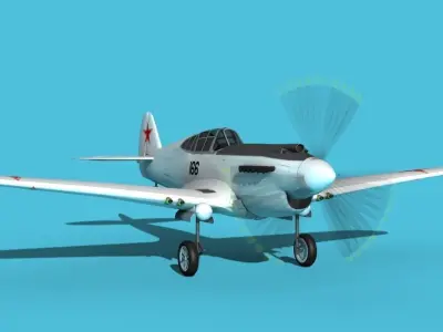 Curtiss P-40B Tomahawk V14 Soviet Union 3D model