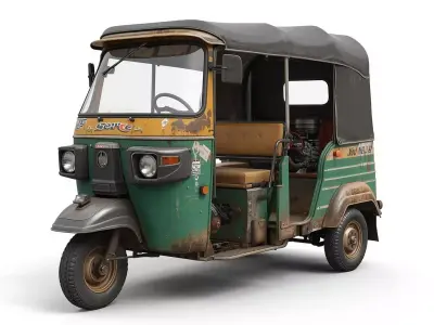 Middle Eastern Tuk Tuk Urban Transport 3D Model Low-poly 3D model