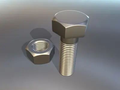 Nut and Blot Model 3D model
