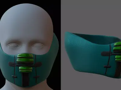 Gas mask helmet 3d model scifi Low-poly  Low-poly 3D model 564