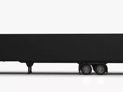 Box Trailer for Semi Truck 3D model