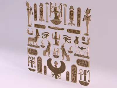 Egyptian Symbols - 041 Low-poly 3D model