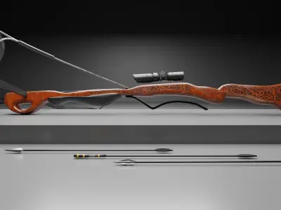 Medieval Retrofitted Crossbow Low-poly 3D model