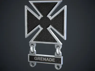 Marksmanship Low poly Badges 3D Model Collection