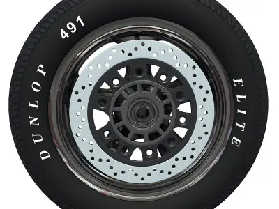 Black Motorcycle Tire 3D model