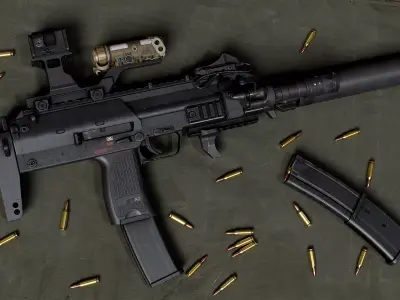 HK MP7 A2 Low-poly 3D model