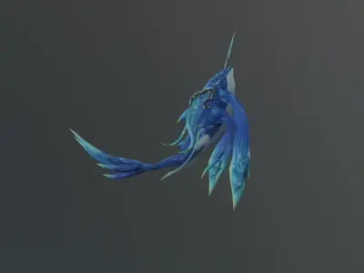 Blue Dolphin Fantasy Low Poly Low-poly 3D model