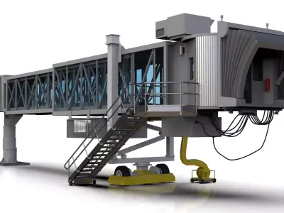 Low Poly Jetway 3D Model  Low-poly 3D model