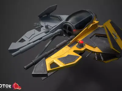 JadiStar spaceship Free low-poly 3D model