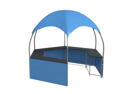 Hemisphere marketing hexagonal tent Low-poly 3D model