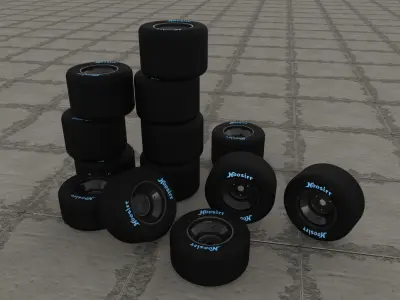 Go Kart Wheel Rim Tire -11x5-6 Free 3D model