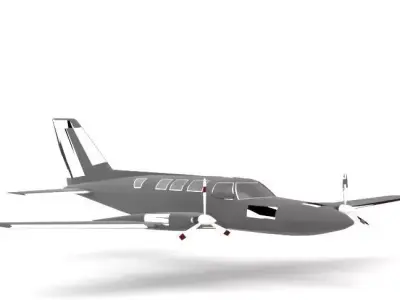 private jet Low-poly 3D model