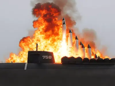 Submarine Lafayette-Class - GAME READY Low-poly 3D model