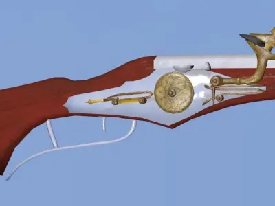 16th Century Wheellock Rifle 3D model